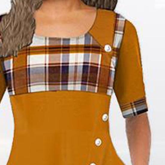 Леди Нижние юбки больших размеров в стиле пэчворк летнее платье в клетку с принтом из полиэстера женское красивое женское платье для путешествий