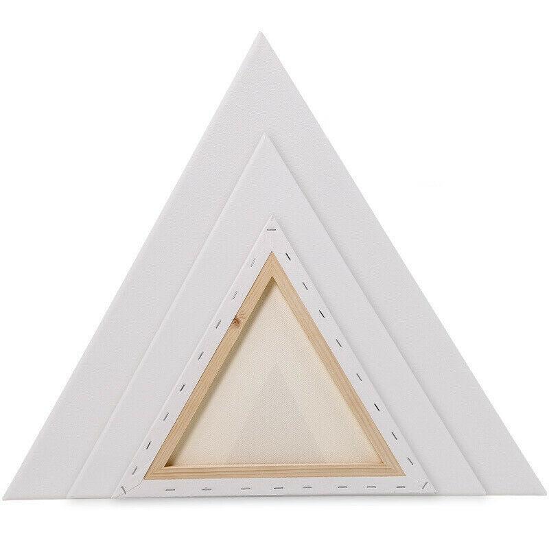 Треугольная деревянная коробка в рамке, пустая, натянутая на холст, акриловая масляная краска, доска