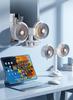 Dual-Head Desktop USB Fan with Light & Timer, Clip & Wall-Mount Options