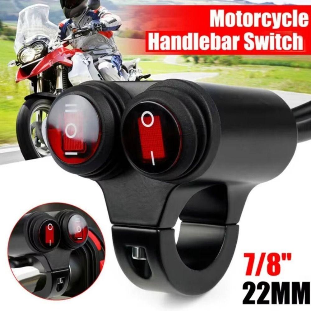 Aluminum Zinc Zinc Alloy Handlebar Mount Switch Button DC12V Headlight On/Off Switch ATV