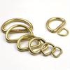 10Pcs Solid Brass D Rings Buckles for Bag Strap Belt Purse Webbing Dog Collar 10-38mm Inner Width Leather Craft DIY Accessories