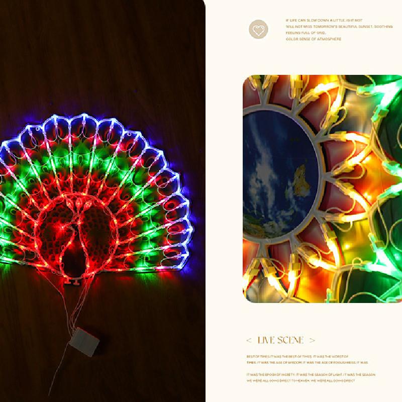 Sunflower Star Peacock Heart Shape Led String Lights For Home And Outdoor Festivities
