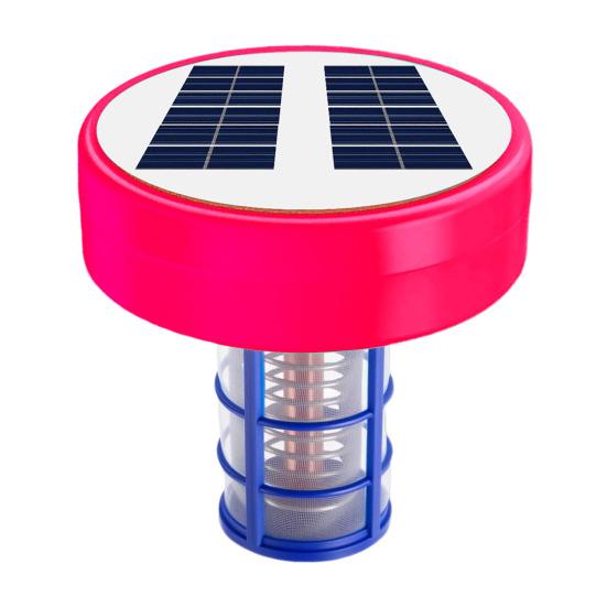 Solar Pool Ionizer Automatic Floating Pool Cleaner with LED Lights Solar Charging Chlorine-Free Pool Water Purifier Ionizer for Above Ground