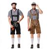German Traditional Beer Festival Clothing Checkered Shirt With Hanging Hat Three Piece Set
