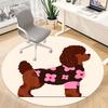 1pc Poodle, Floral Chair Carpet for Office, Non slip, Soft and Durable Office Rug