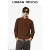 UR Men's Retro Casual Mélange Round Neck Long Sleeve Knit Shirt