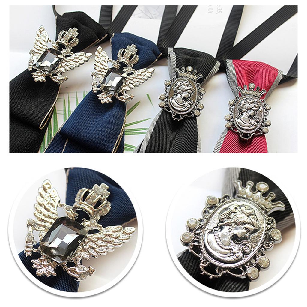 Uniform Ties For Janpanese JK Uniform Cosplay Accessory Neckwear Jk Seifuku Anime Necktie with Rhinestones Metal Charm