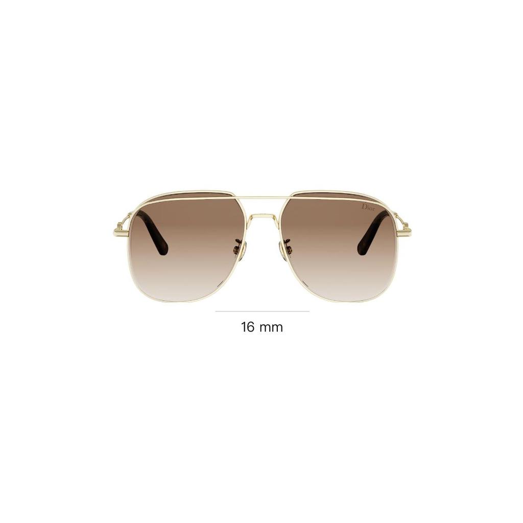 Dior Hollow Leg Brand Logo Design Metal Square Sunglasses Women sunglasses Gold PETITCDA1UB0F1