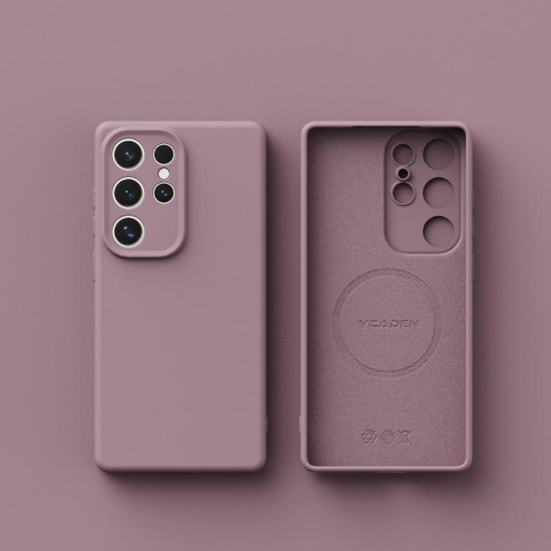 Новый Samsung S25ulta Жидкий силикон Подходит для S24 Мягкий чехол Магнитный S23u Полностью закрывающий Противоударный Чехол для мобильного телефона Простой