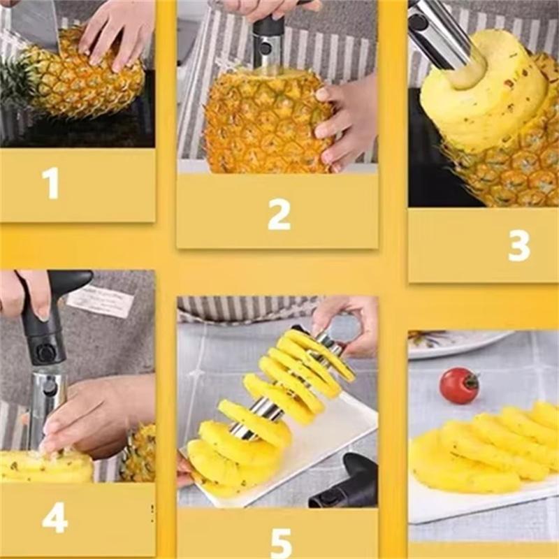 1pcs Pineapple Slicer Peeler Peeler Stainless Steel Fruit Spiral Rotary Knife Gadgets Cooking Tools Kitchen Accessories Gadgets