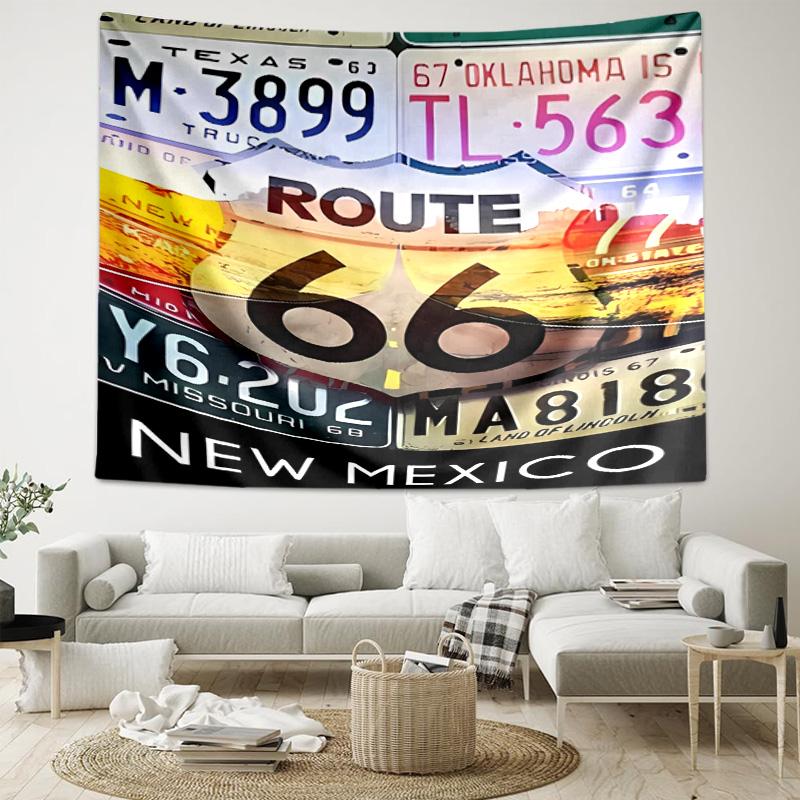 1 шт. США. Гобелен Route 66, Декор для гостиной, спальни, офиса, вечеринки, Идеальный праздничный подарок