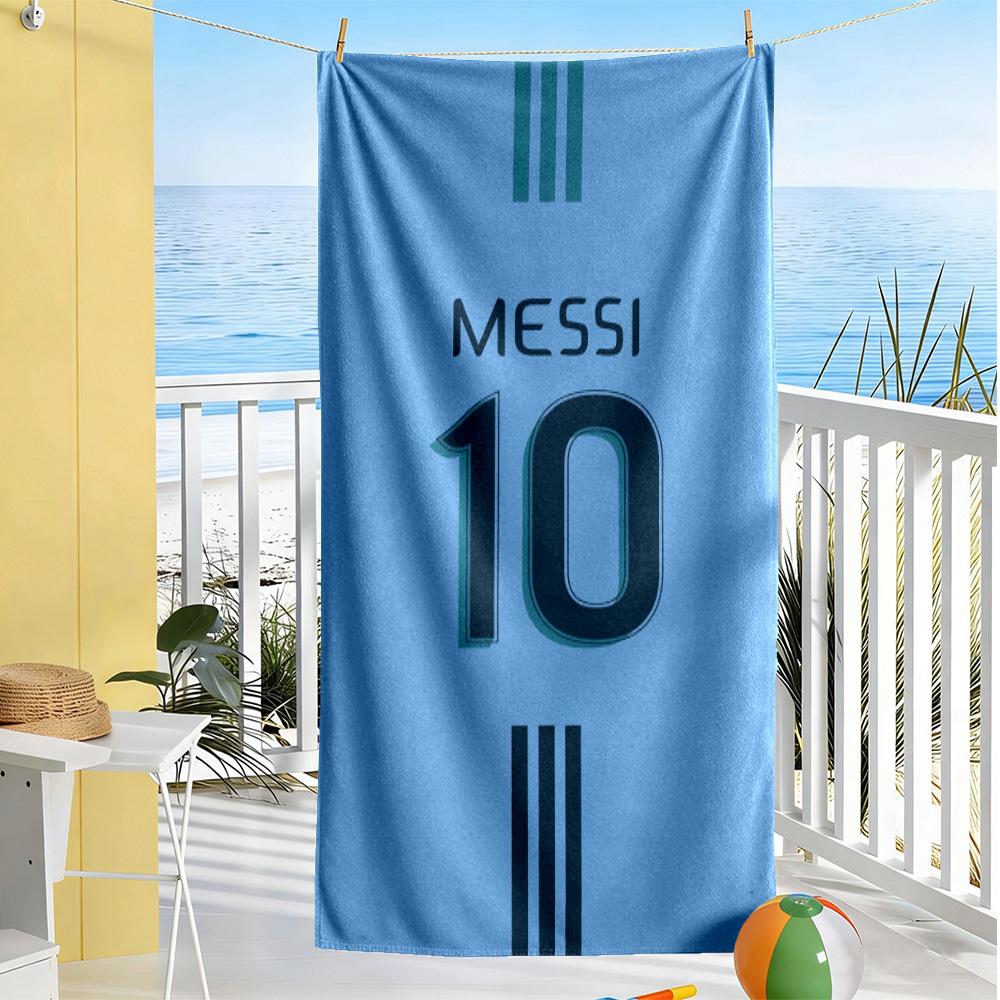 Football Messi Beach Towel Super Soft Microfiber Quickdry Fabric Comfortable Lightweight