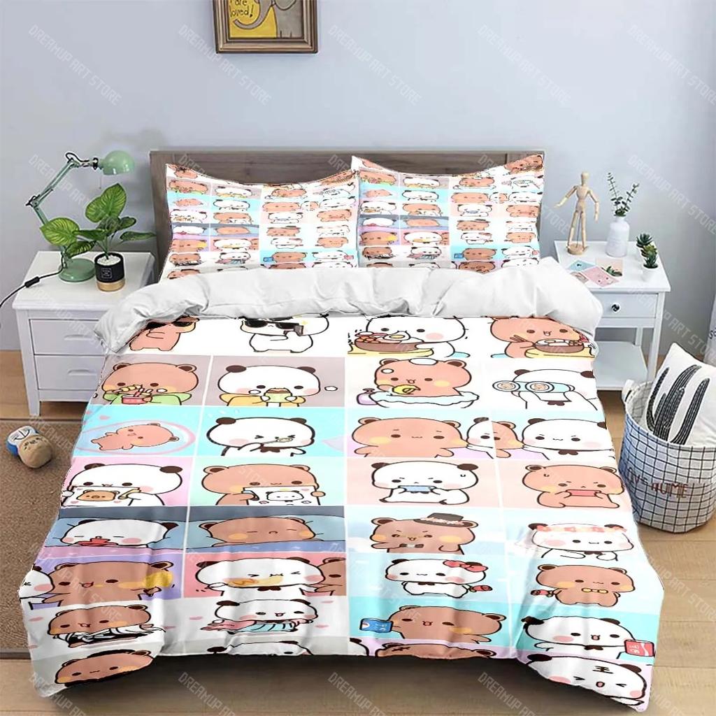 Подарок для девочки и мальчика Изысканные мультяшные обои B-bubu Аниме Цифровая печать Постельный комплект Пододеяльник Одеяло Кровать Молодежь Дети