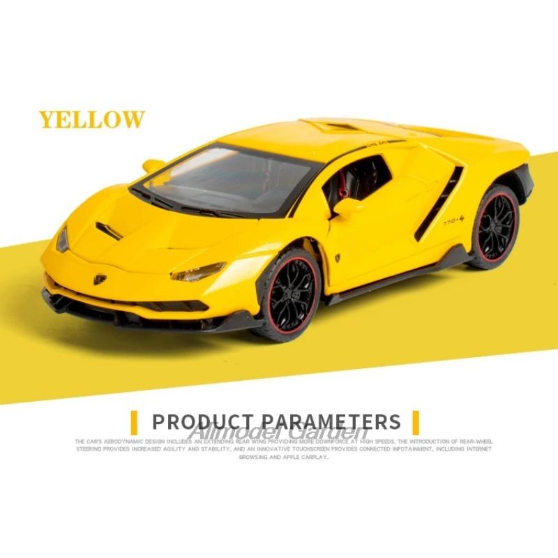 1/24 Lamborghini In League Car Sportive Diecast Sound Model & Light Pull Back Car Toy for Children's Hot Wheel LP770