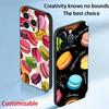 Макарон Милый розовый узор для девочек Чехол для телефона Для iPhone 17 16 e 15 14 13 12 Plus Mini Pro Max Мягкий черный Ударопрочный чехол