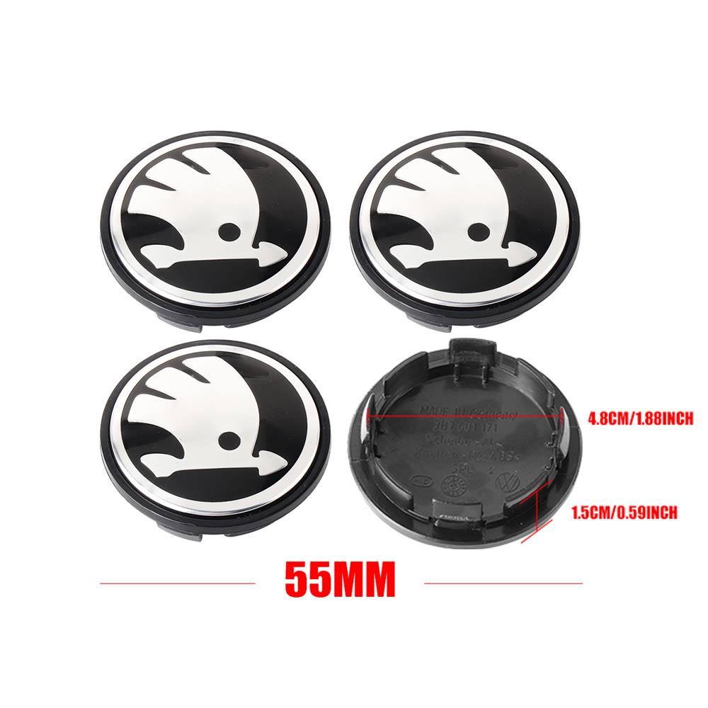 JIYQ3 4pc 55mm 65mm Original Car Styling Wheel Center Cap Hub Replaced Cover For Skoda Rapid Fabia Octavia Roomster Yeti Superb Citigo
