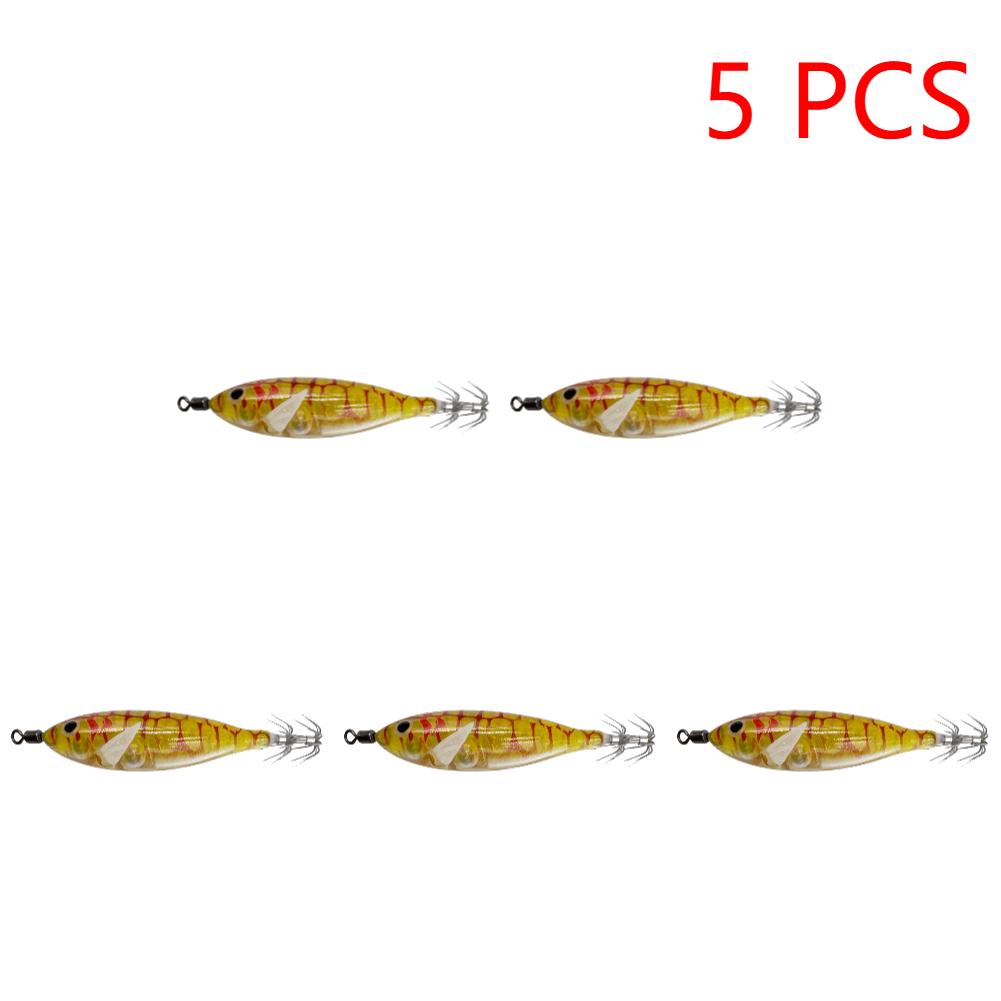 5,7 г/8 см Приманка для привлечения каракатицы Двойной крючок Реалистичный крючок для кальмара Рыболовные снасти Светящиеся джиг-крючки для кальмара Рыболовные аксессуары