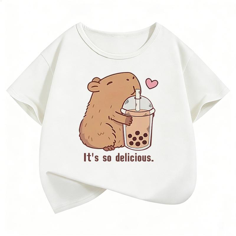 It So Delicious Capybara Design Funny T Shirt Short Sleeve Kids Childrens Tshirt Boys Girls Summer Spring Casual Top Tee Shirt