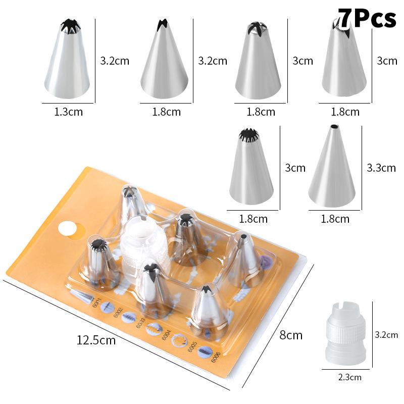 Набор насадок из нержавеющей стали для кондитерского мешка Кухонные инструменты для украшения тортов кремом Многоразовые насадки Кондитерский мешок Скребок для крема
