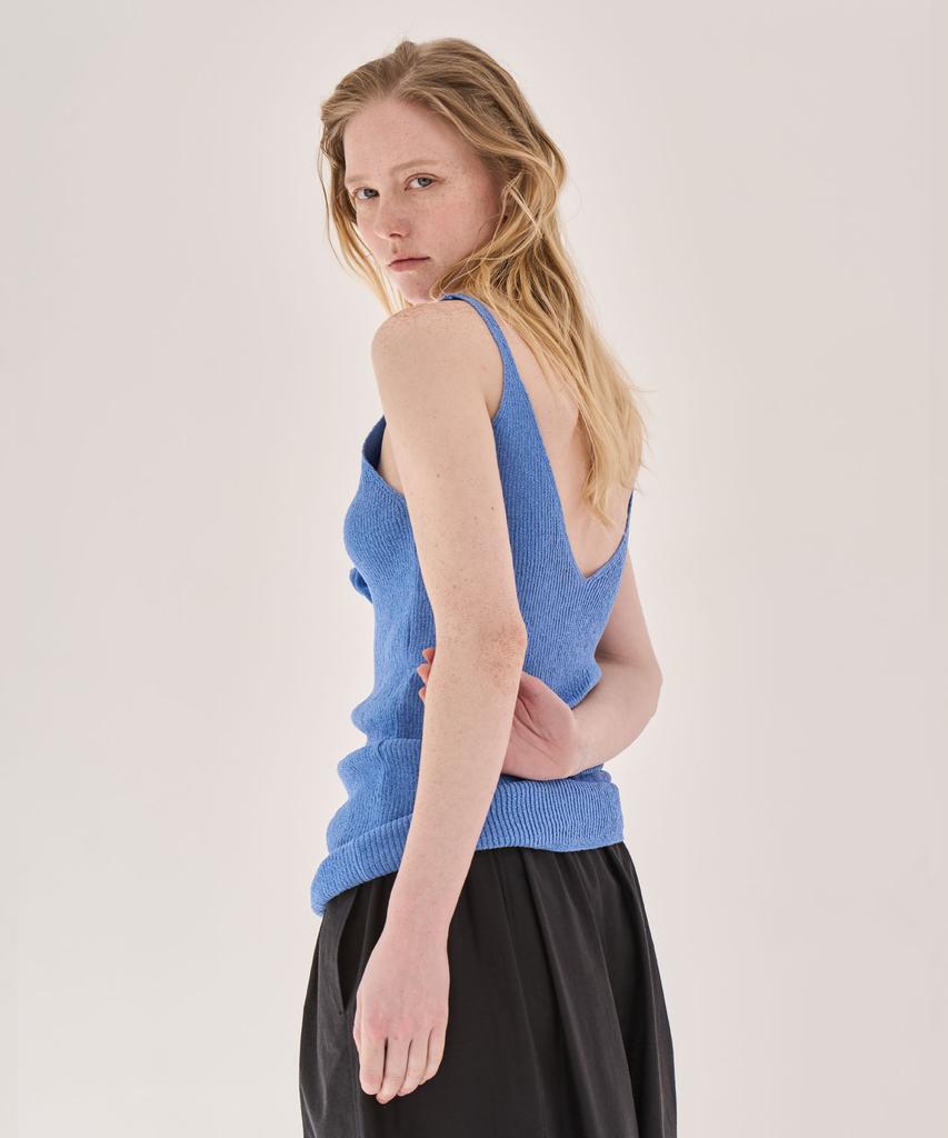 GRIDAJ Scoop Sleeveless Knit Top _ Blue