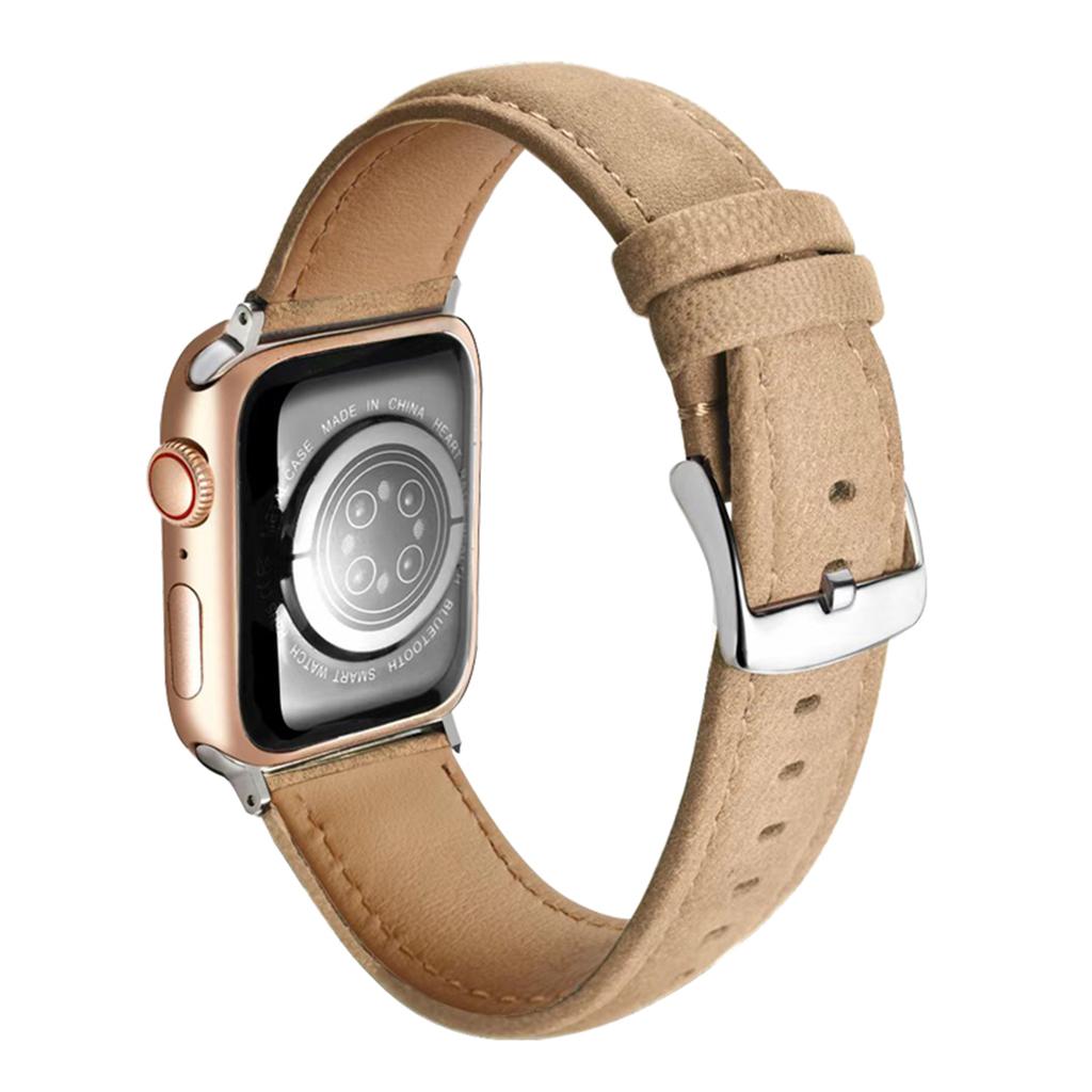 Top Layer Genuine Cow Leather Strap for Apple Watch Series 11 10 42mm/9 8 7 41mm/SE3 SE2 SE 6 5 4 40mm/3 2 1 38mm Quick Release Watch Band