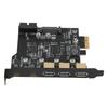 PCIE 1X to USB Expansion Card 3xUSB3.0 2xType C 19pin 5 Port Extension Adapter Card для настольного ПК