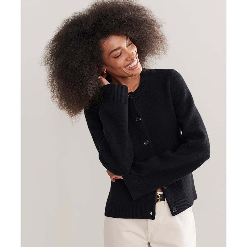 Повседневный свободный однобортный кардиган с длинными рукавами для зимы, женское пальто, новый трикотажный кардиган с круглым вырезом, женский свитер