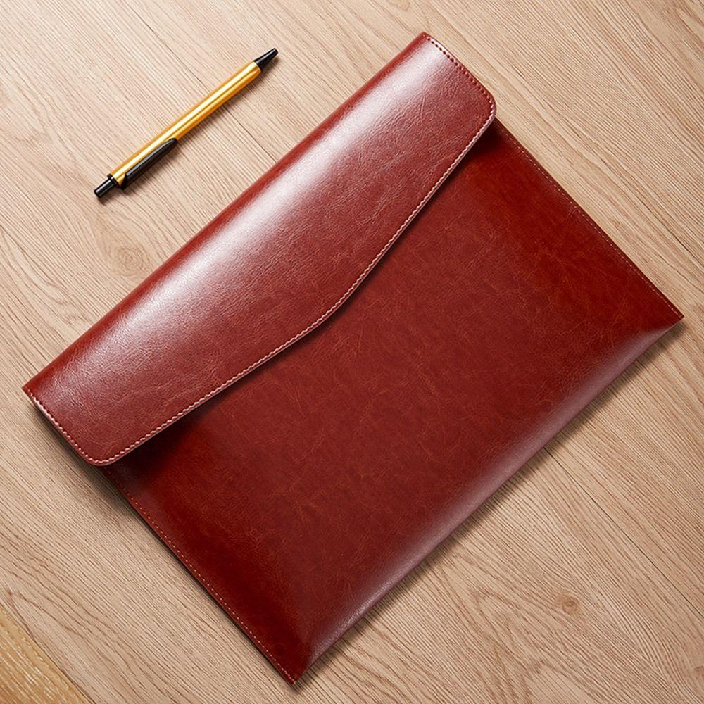 Stationery Dustproof School Office Supplies Briefcase Leather File Folder File Bag Document Bag
