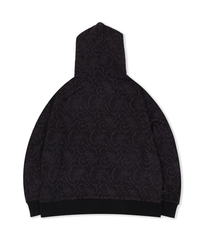 CAMEL WORK Paisley Knit Hoodie (Charcoal)
