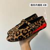 Версия из овчины~ популярный маленький человек увеличение внутреннего роста 4 см леопардовый принт кожа слово с туфлями Мэри Джейн женские балетки