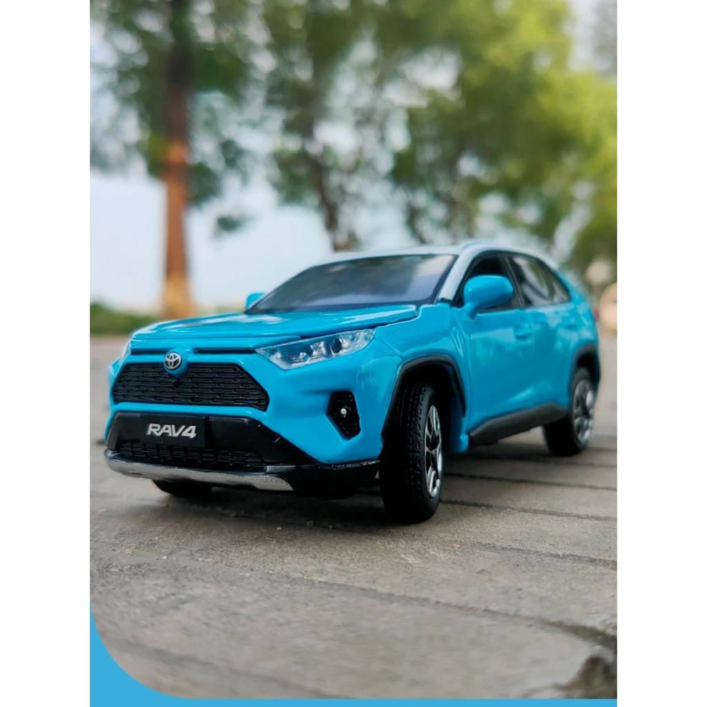 1/32 Toyota RAV4 2020 Внедорожник Литые и Игрушечные Машинки Металлическая Модель Автомобиля Амортизатор Звук Свет Коллекция Игрушки для Машин Подарок