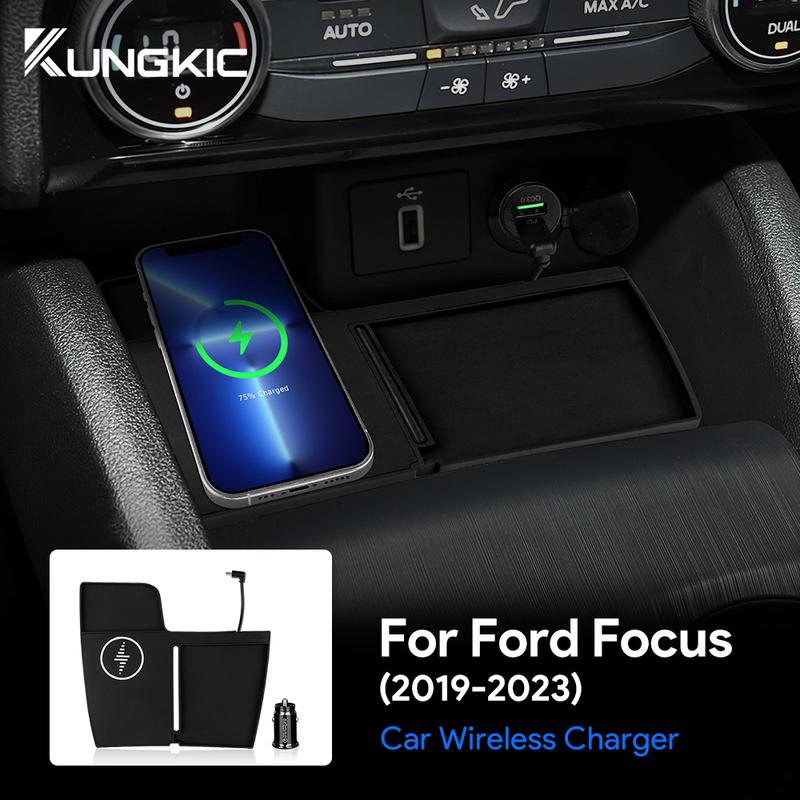 Car Wireless Fast Charging Holder For Ford Focus 15W Mobile Phone Charger Board Trim Accessories