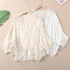 2025 Summer Women Cardigan Lace Coat T-Shirt Basic New Fashion Tops Lace Tees Casual Loose Tees