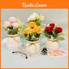 Flower Plastic Rose Arrangement Decorative Plant For Home Decoration Desk