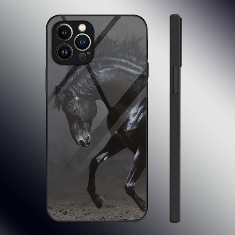 Доминирующий Крутой Конь Чехол для Телефона Закаленное Стекло Для IPhone 13 12 11 14 Pro Max Mini X XR XS 8 7 6s Plus SE 2020 Обложка
