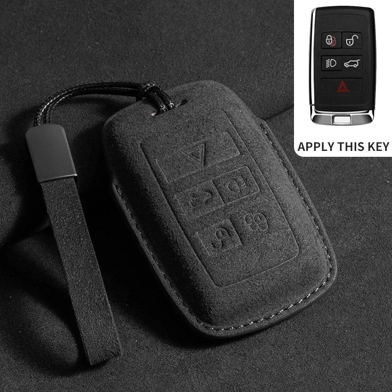 Leather Car Remote Key Case Cover Holder Keychain Protector Shell for Land Rover Range Rover Sport Evoque Freelander for Jaguar