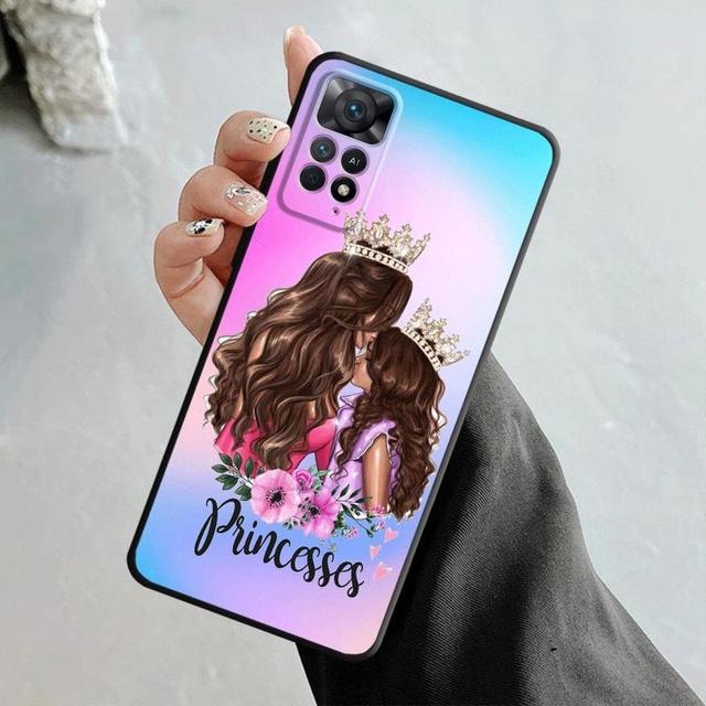 Чехол для телефона Xiaomi Redmi Note 12 11t 11s 11 10 8 Pro 9 9s 9t 8t для Mi 10 8 9a 9c 10c K40 в виде ракушки Super Mom для маленьких девочек и мальчиков