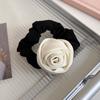 Cute Flower Rose Hair Rope Korean Style Hair Tie Silk Satin Hair Rope Scrunchies Women Hair Accessories Elastic Hair Band Girl