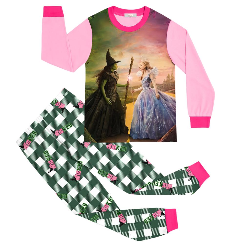 Детский модный костюм юбка топ с круглым вырезом и длинными рукавами брюки