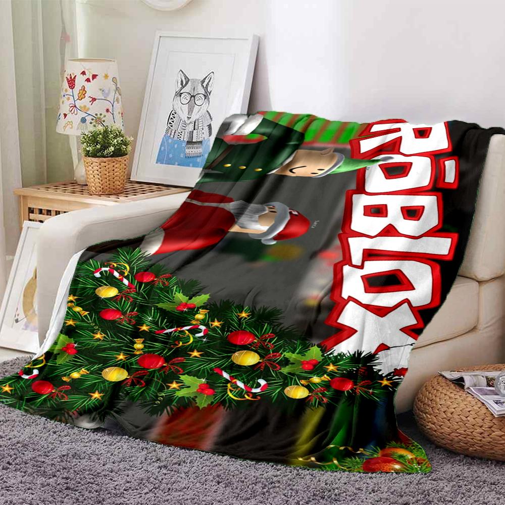 1Pc Elf Shelf Roblox Blanket Soft Throw Blanket For Home Bedroom Bed Sofa Travel Office Solid Christmas Blanket
