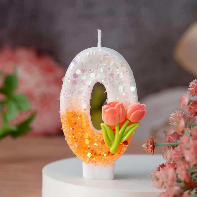 Креативная DIY цветочная свеча с цифрами 0-9 для тортов и десертов