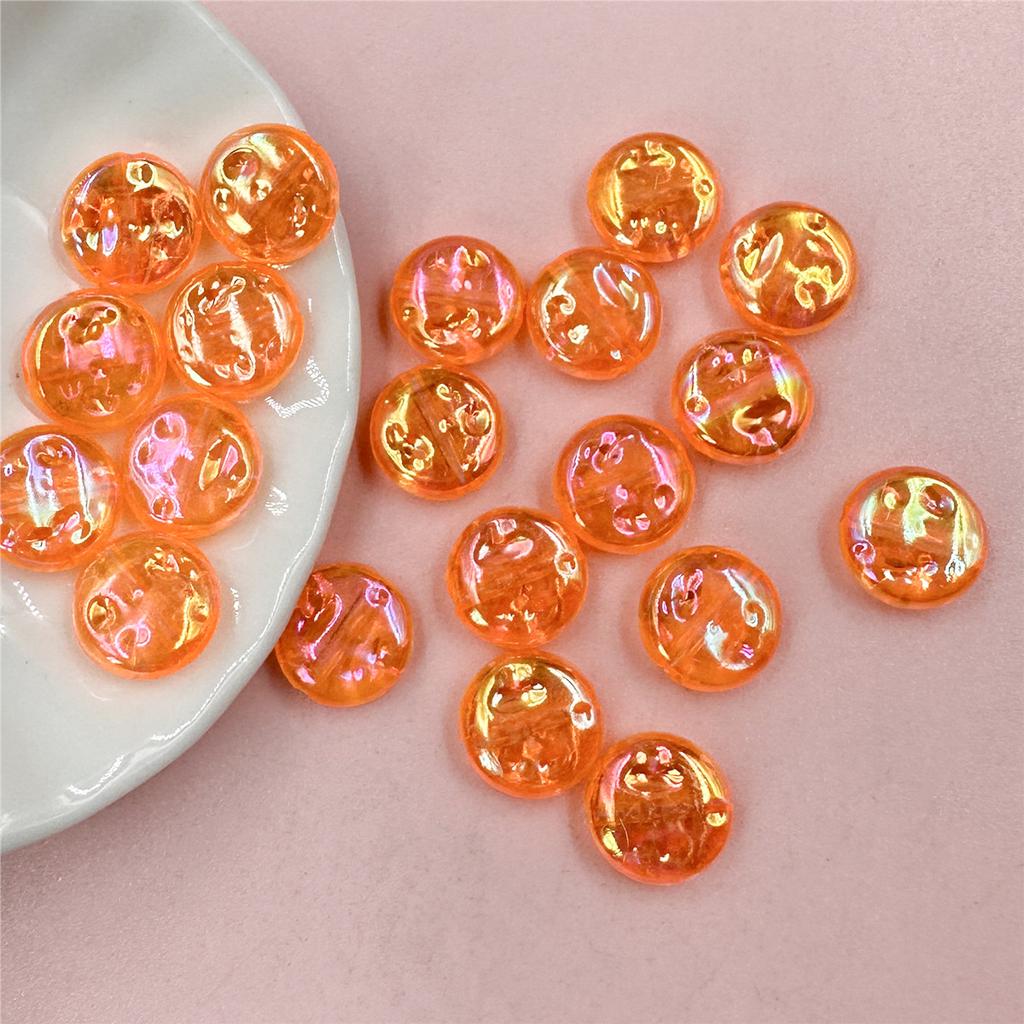 Hanmade 20pcs Acrylic Mobile Phone Chain Round DIY Handmade Materials Solid Color 12mm Loose Button Beads Multi-cut DIY Bracelet