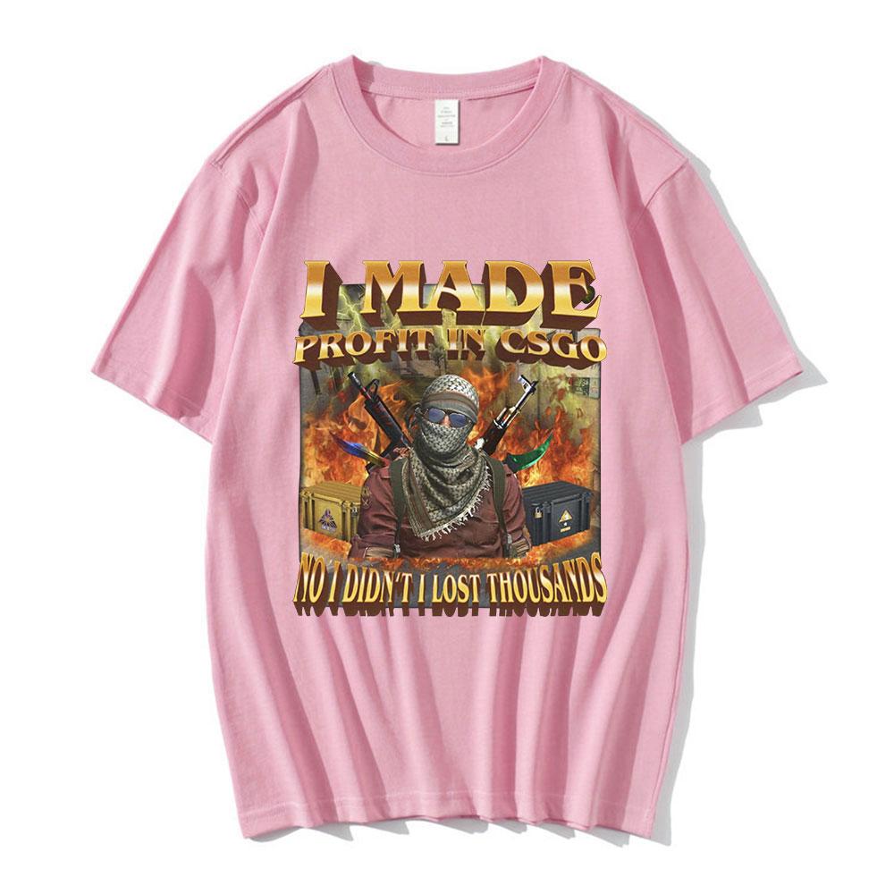I Made Profit Meme Graphic TShirt Unisex Women Fashion Vintage Tshirts 100 Cotton Casual Oversized Tee Shirt Harajuku Streetwear