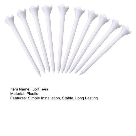 10 шт., футболки для гольфа, высокая стабильность, низкое трение, многоразовые, простая установка, длинные пластиковые футболки для гольфа, тренировочное пособие