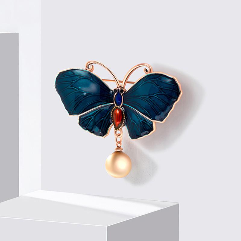 Enamel Painted Butterfly Brooch Female Temperament Elegant Corsage Suit Sweater Accessories
