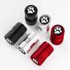 4Pcs Footprints Car  Aluminum Alloy Anti-Leak Valve Cap Tire Valve Cap Core Cap Anti-sand Car Decorativly Protective Accessories