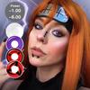 Pseyeche (-1.00~-6.00) White Out Halloween Contacts With Prescription Sharingan Rinnegan Cosplay Colored Lenses With Diopters Myopia Eye Lens