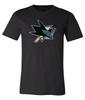 Футболка с потертым логотипом San Jose Sharks S-6XL Отслеживание!! Футболка Unisex
