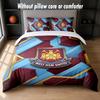West Ham United Football Design Bed Bedding Set 1 Duvet Cover + 2 Pillowcases Soft Breathable Household Bed Linens