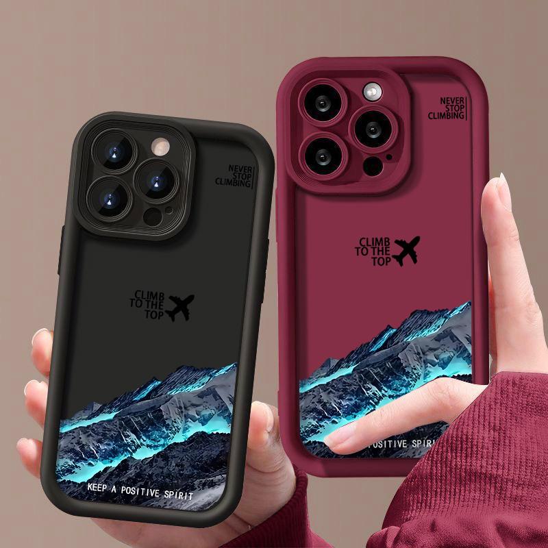 Чехол с узором «Горная вершина» для iPhone 15 16 14 Pro Max 15 16 Plus 11 12 13 Pro 16E XR Противоударный Мягкий ТПУ Чехол для телефона